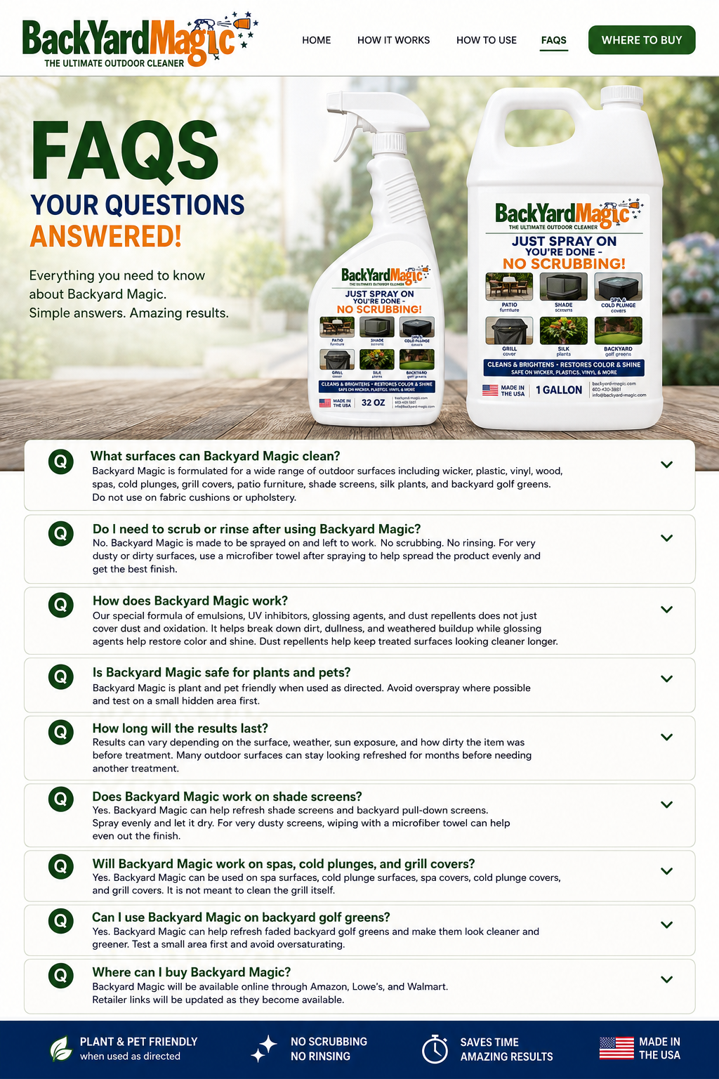 Backyard Magic FAQ